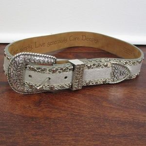 Ariat Silver Sparkle Belt Studded Size 26 Leather